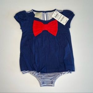 First Impressions Striped Skirted Romper 6-9M